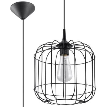 Lámpara de techo negro acero alt. 95 cm
