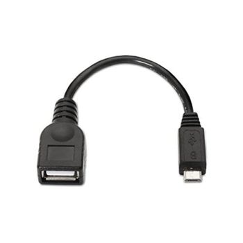 Nanocable Cable OTG USB 2.0 Micro USB-B Macho a USB-A Hembra 15cm Negro