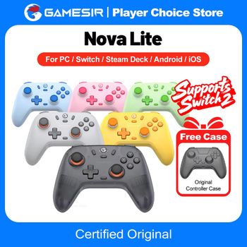Controles de Juego Gamesir Nova Lite para PC, Nintendo Switch 2, Switch OLED Lite, Bluetooth, Joysticks con Efecto Hall, Windows 10/11