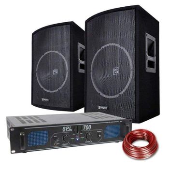 Altavoces Skytec PA con amplificador 700W y conectividad versátil