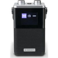 roberts play-t1 portable dabr radio - black  silver black