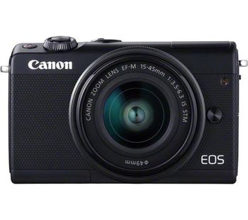 Canon EOS M100 Mirrorless Camera with EF-M 15-45 mm f/3.5-6.3 Lens - Black, Black