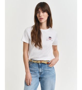 Gant para mujer. 4200277 Camiseta Archive Shield blanco (S), Casual, Algodón, Manga corta