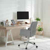 silla home office tela gris