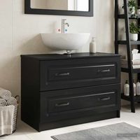 vidaxl mueble de lavabo para bano utrecht negro 82 x 41 x 56 cm