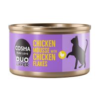 cosma duo layer 24 x 70 g - pack ahorro - mousse de pollo con trozos de pollo