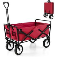 carro playa 82l carro plegable con ruedas mango ajustable y soportes para bebida costway 94 x 52 x 100 cm
