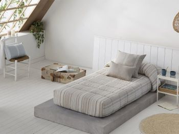 Edredón ajustable soller de jvr. rayas jacquard y sujeción perfecta