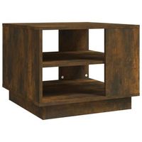 mesa de centro con estantes diseno moderno y contemporaneo 55 x 55 x 43 cm madera de ingenieria marron dec038436