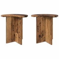 mesa lateral 2 pcs madera envejecida o 39 x 38 cm vidaxl