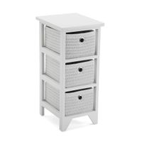 mueble de bano con 3 cajones en aglomerado efecto madera blanco