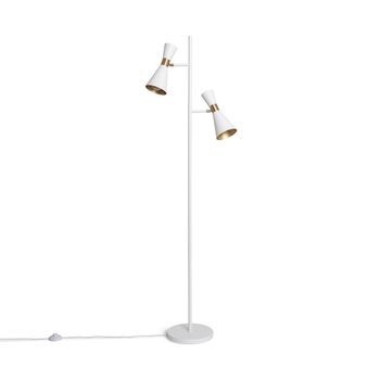 Lámpara De Pie De Metal 2 Focos Jigger Blanco