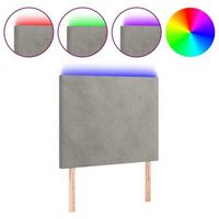 cabecero accesorio para dormir dormitorio mueble led 100 x 5 x 118128 cm tela terciopelo gris claro tdl0201457