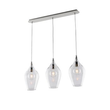 Riel De Hierro Ares Con Cristal Pyrex Transparente 3 Luces L.75 X 10 Bl273-bin3-tr