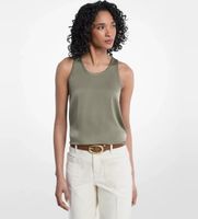 michael kors para mujer mt640txayj camiseta sin mangas de saten verde s casual sin mangas  tirantes poliester reciclado