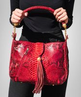 luxury bag red spotted python
