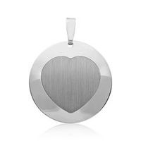 colgante de plata rodiado en forma de corazon