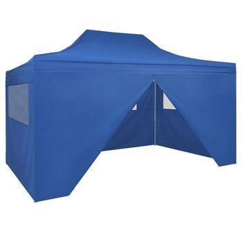 Carpa Pleglable Pop-up Con 4 Paredes 3x4,5 M Azul