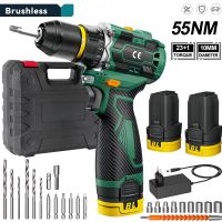 r   taladro electrico inalambrico de litio sin escobillas atornillador de impacto 168v recargable multifuncional para el hogar con 2 baterias