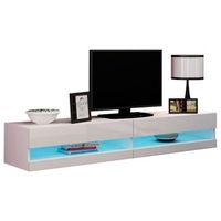 mueble de television moderno nyana home  con luz led integrada  diseno flotante y elegante  amplio almacenamiento  medidas 180x30x40 cm  blanco