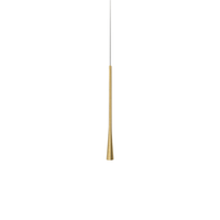 dafne - lampara colgante led oro 7w 3000k ip20 - plafon led de diseno minimalista en aluminio - fuente de alimentacion incluida - l max 145cm