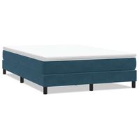 cama box spring sin colchon terciopelo azul oscuro 140x210 cm vidaxl