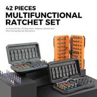 juego de destornilladores de trinquete magneticos inalambricos 42 en 1 mini mango portatil kit de herramientas manuales de precision para reparacion del hogar
