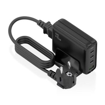 Cargador de sobremesa Aisens ASCH-140W4P056-BK GaN 140W 3xUSB-C 1xUSB-A Negro