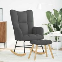 sillon mecedora con taburete tela gris oscuro cfw813273