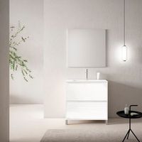 mueble porto 60 cm 2c blanco brillo pack mueble  lavabo