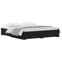 cama matrimonial  cama para adulto  estructura de cama con cajon roble negro 180 x 200 cm