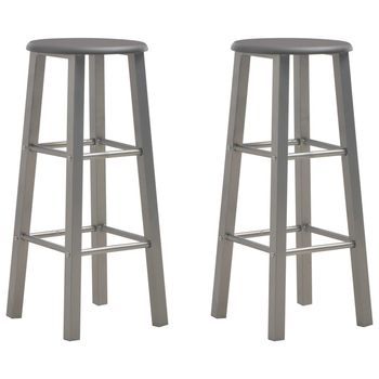 Taburetes De Cocina 2 Unidades Mdf Gris Antracita Vidaxl