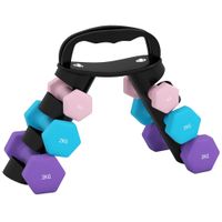 sportnow set de mancuernas con soporte de almacenamiento set de 6 mancuernas para entrenamiento fitness 2 x 1kg 2 x 2kg 2 x 3kg   aosom espana