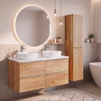 conjunto mueble lavabo doble 120cm tableros laminados madera