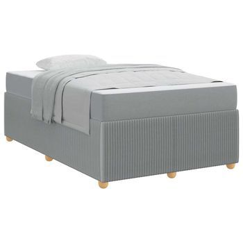 Estructura De Cama Con Colchón Gris Claro 120 X 200 Cm Tela
