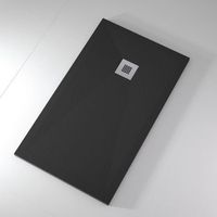 plato de ducha pizarra onda negro  70x180 cm rejilla inox