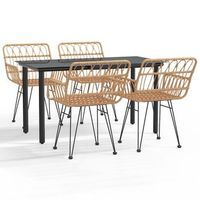 juego de comedor de jardin 5 piezas  mueble de jardin ratan sintetico