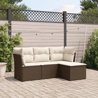 set de sofas de jardin 4 uds  mueble jardin mesa y sillas y cojines ratan sintetico marron cfw90233