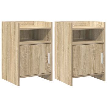 Mesas De Noche 2 Pcs Roble Sonoma 40 X 36 X 60 Cm Vidaxl