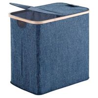 cesto grande 87lt de bambu y poliester azul