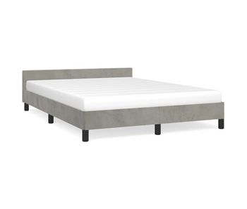 Estructura de cama con cabecero terciopelo gris claro 140x190cm
