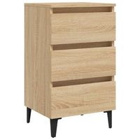 mesita de noche y patas de metal roble sonoma 40x35x69 cm vidaxl