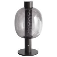 lampara de mesa moderna de aluminio led para interior con pantalla de vidrio inalambrica negro pulangi