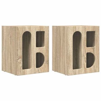 Mesita De Noche Elst 2 Uds. Roble Sonoma 40 X 35 X 50 Cm Vidaxl