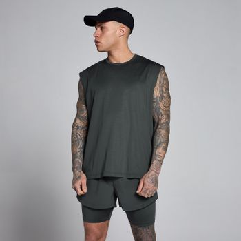 Camiseta de tirantes de malla Hybrid oversize para hombre de MP - Negro lavado - S