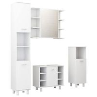 juego de muebles de bano 4 pzas madera de ingenieria blanco vidaxl