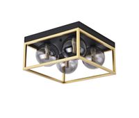 lampara de techo widnes 4x g9 28w metalcristal 15x28x28cm- negrodorado luxpro