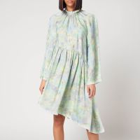 stine goya womens lamar aysemtric dress - pastel bloom - l