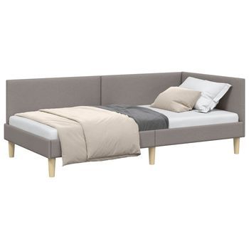 Estructura De Cama En Esquina Con Cabecera Taupé 90 Cm X 190 Cm Vidaxl
