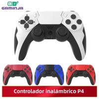 controlador inalambrico gaminja gamepad bluetooth con doble vibracion joypad de 6 ejes panel tactil microfono y puerto para auriculares para ps4 ps3 y pc